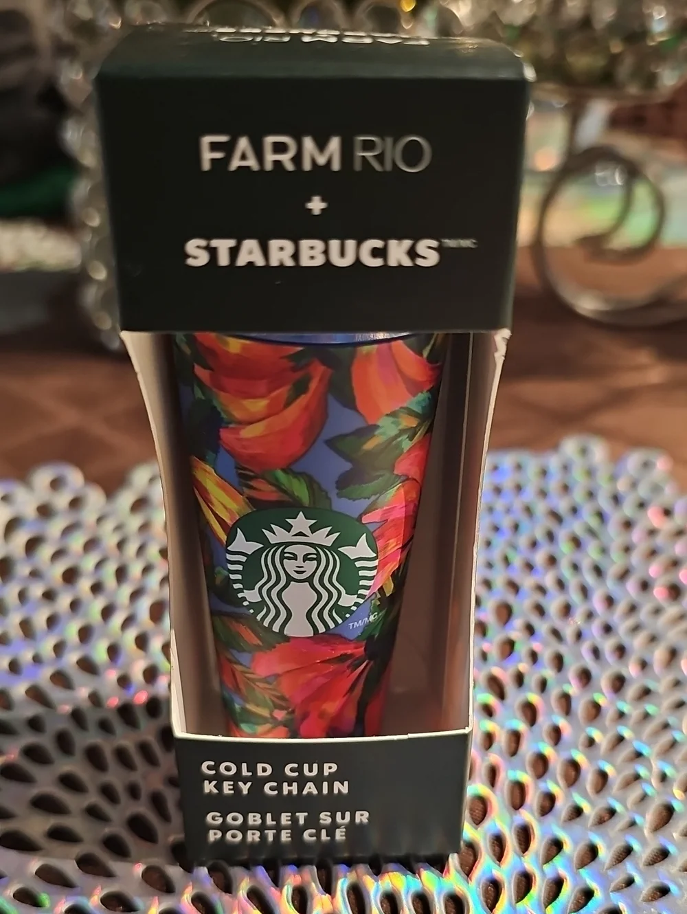 STARBUCKS x FARM RIO Multicolor Floral Cold Cup Key Chain